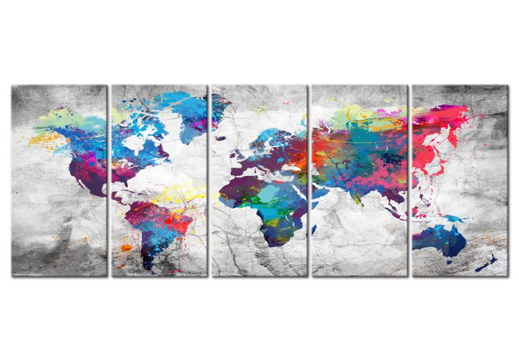 Obraz na płótnie Mapa świata: rozlana farba