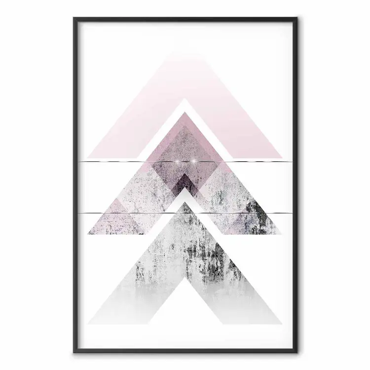 Przyspieszenie - geometryczna abstrakcja w odcieniach różu i białe tło