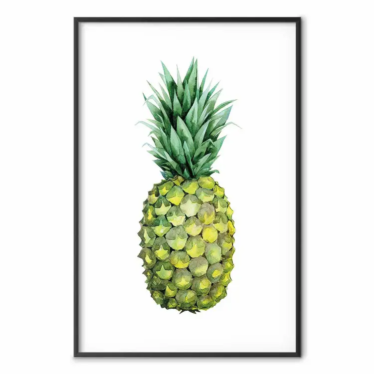 Ananas - kompozycja z tropikalnym owocem na jednolitym białym tle