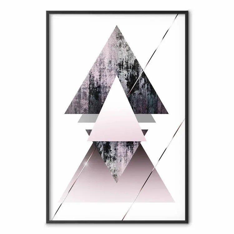 Piramida - geometryczna abstrakcja z trójkątami na jednolitym tle