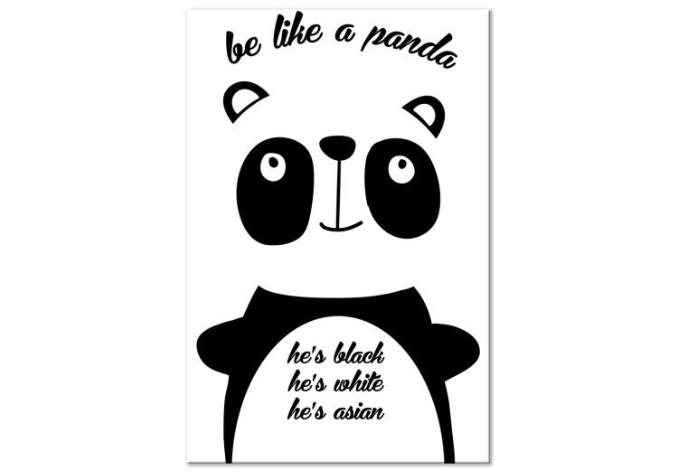 Obraz na płótnie Mądra panda (1-częściowy) - motyw graficzny z napisami po angielsku