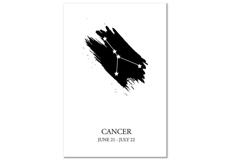 Obraz na płótnie Znak zodiaku Rak (1-częściowy) - czarno-biały motyw graficzny