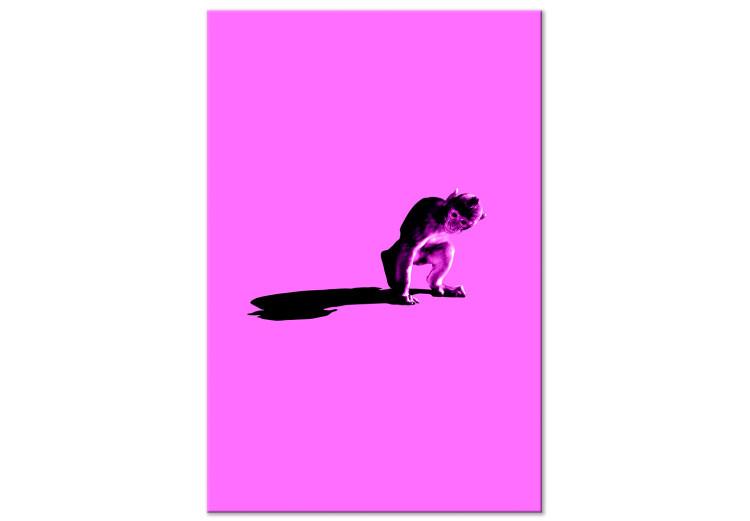 Obraz na płótnie Cień różowego świata (1-częściowy) - postać małpy w wyrazistym kolorze