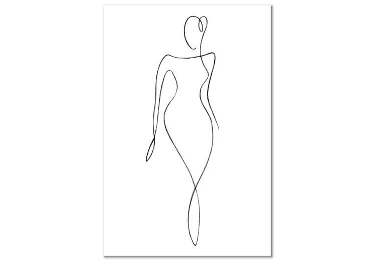 Obraz na płótnie Kształt kobiecej sylwetki (1-częściowy) - czarno-biały zarys postaci