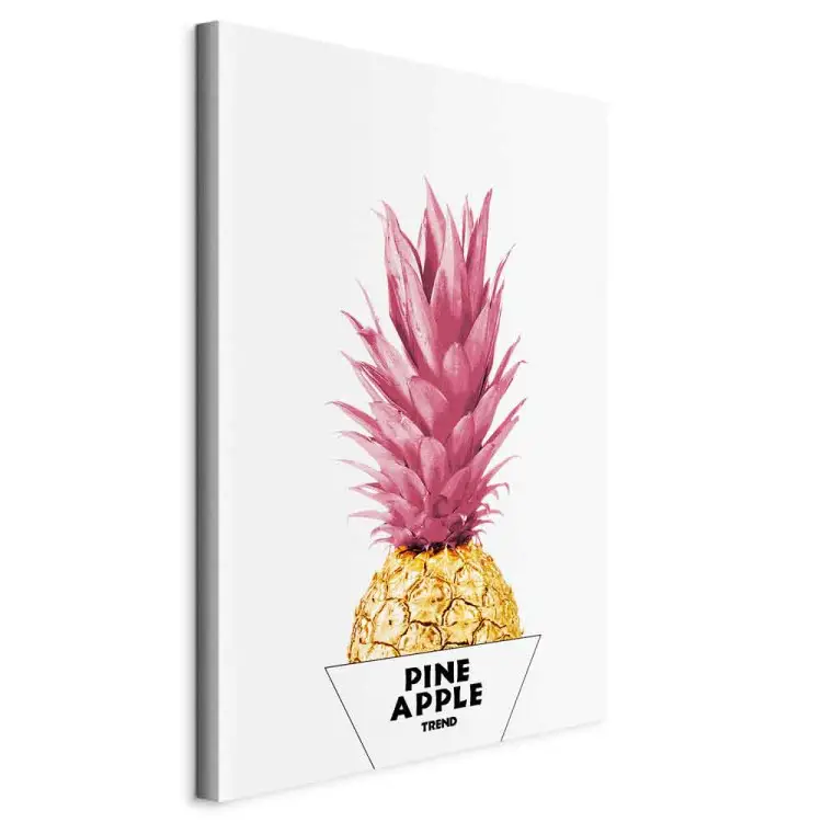 Stylowy ananas- grafika z złoto-różowy owocem w białym pudełku
