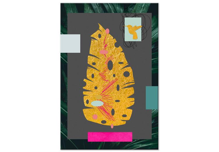 Obraz na płótnie Złoty liść (1-częściowy) pionowy