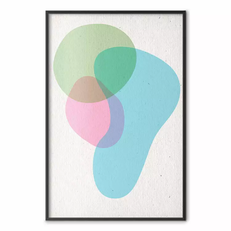 Kolorowe plamy - abstrakcja w barwne nieregularne kształty na beżu