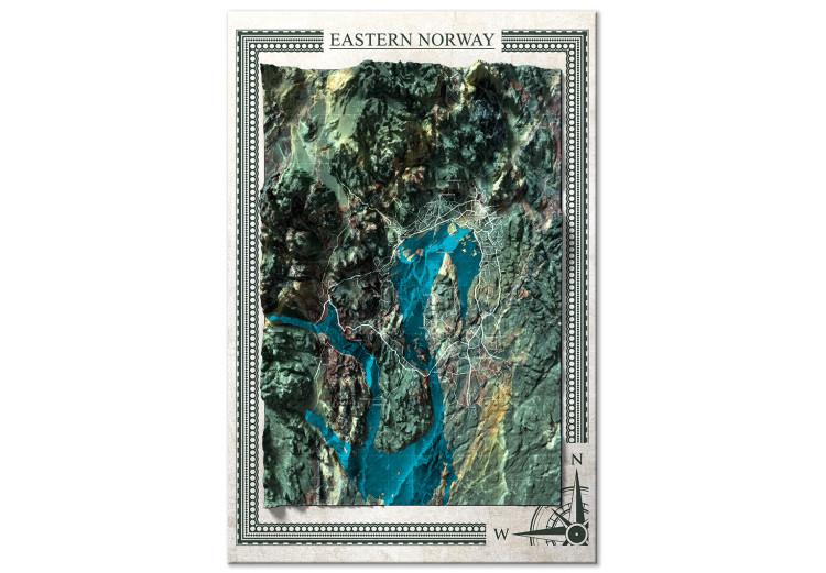 Obraz na płótnie Wschodnia Norwegia - kolorowa, izometryczna mapa norweskiej natury