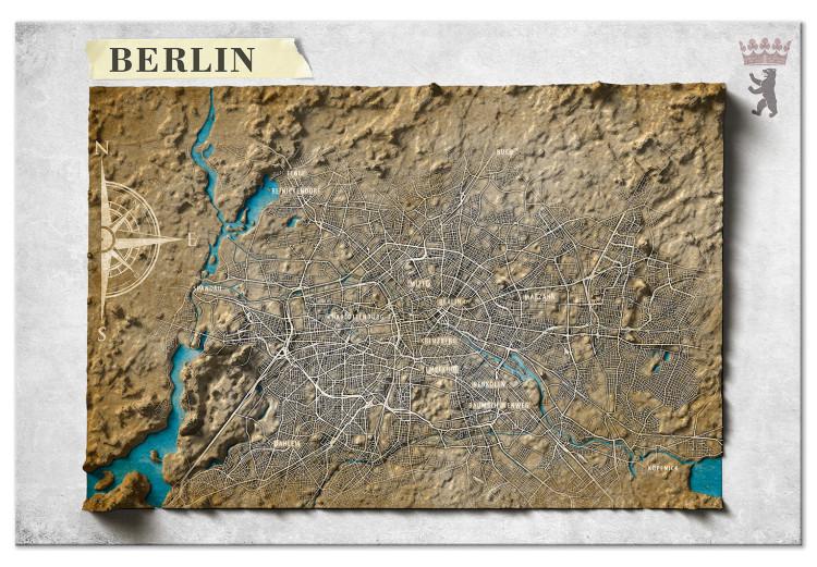 Obraz na płótnie Hipsometryczny Berlin - mapa odwzorowująca ukształtowanie powierzchni