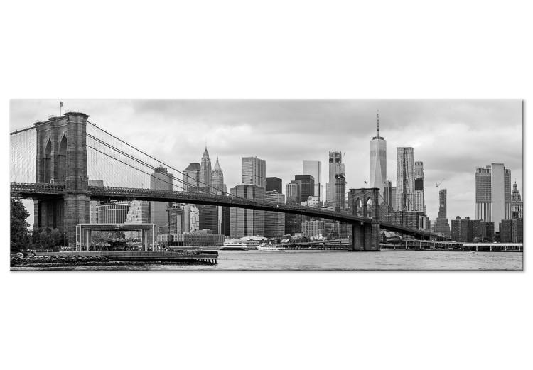 Obraz na płótnie Droga na Manhattan (1-częściowy) wąski czarno-biały