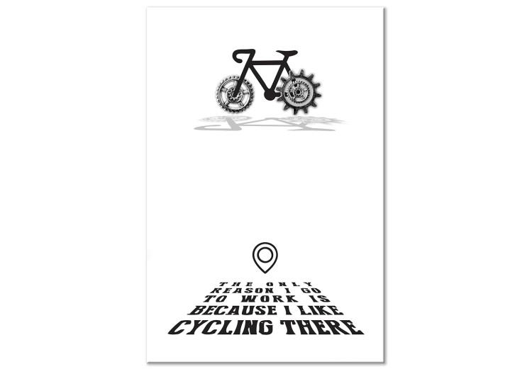 Obraz na płótnie Każdy powód jest dobry - sentencja z motywem jazdy na rowerze