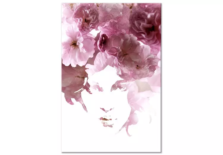 Kwiatowy portret kobiety - abstrakcyjny motyw z kobietą i kwiatami