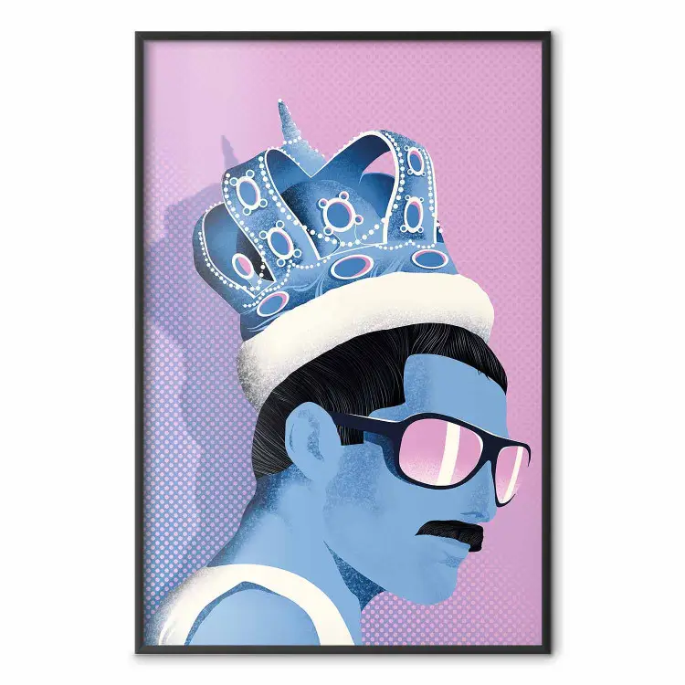 Freddie - fantazyjny portret mężczyzny z koroną na głowie i okularami