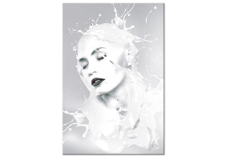 Obraz na płótnie Kobieta skąpana w mleku - abstrakcyjna kompozycja na szarym tle