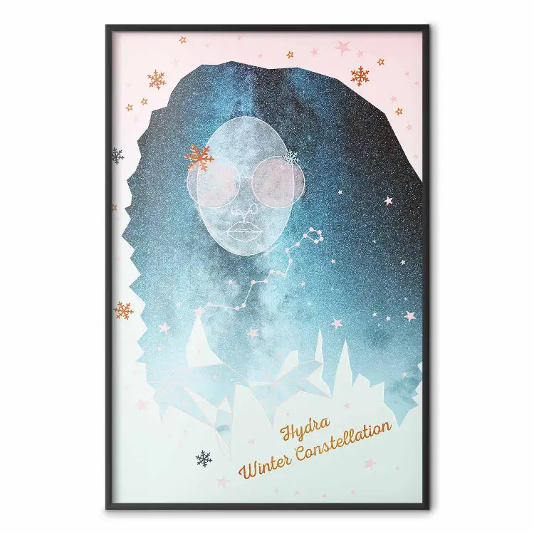 Hydra Winter Constellation - napisy po angielsku na tle abstrakcji