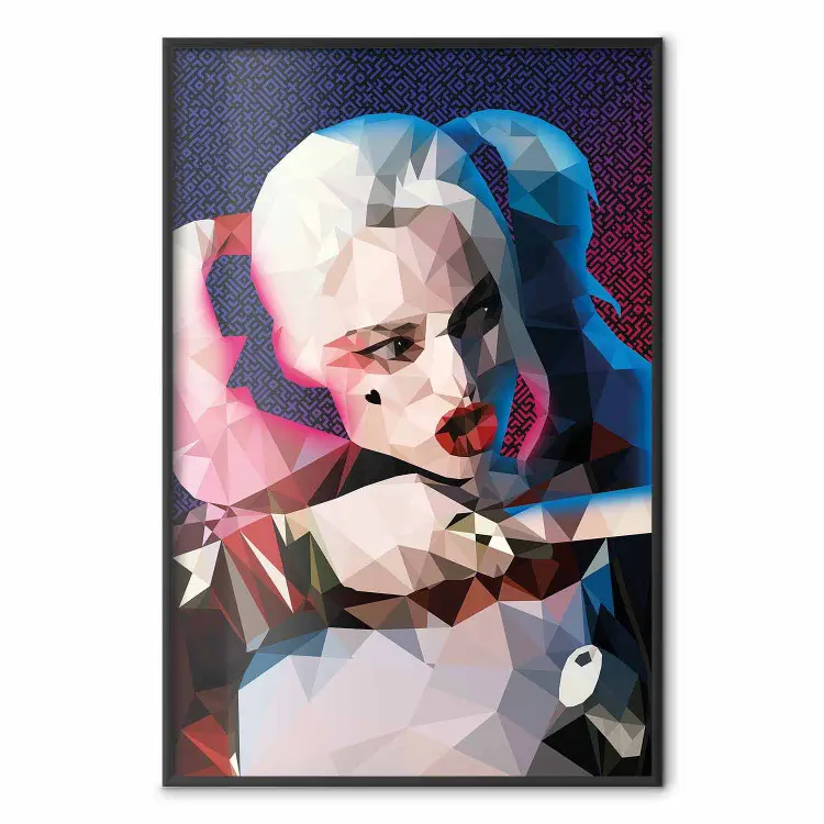 Arlekin - portret kobiety z figur geometrycznych w stylu abstrakcyjnym