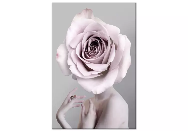 Różany monolog (1-częściowy) pionowy - sylwetka kobiety z kwiatem