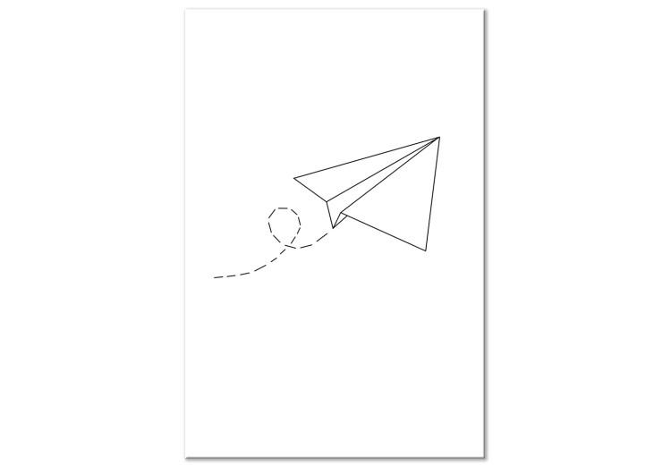 Obraz na płótnie Czarne kontury samolotu z papieru -  abstrakcja na białym tle