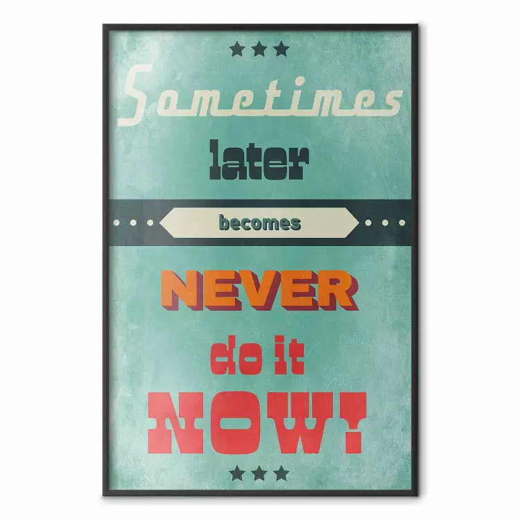 Do It Now! - kolorowa kompozycja z napisami po angielsku w stylu retro