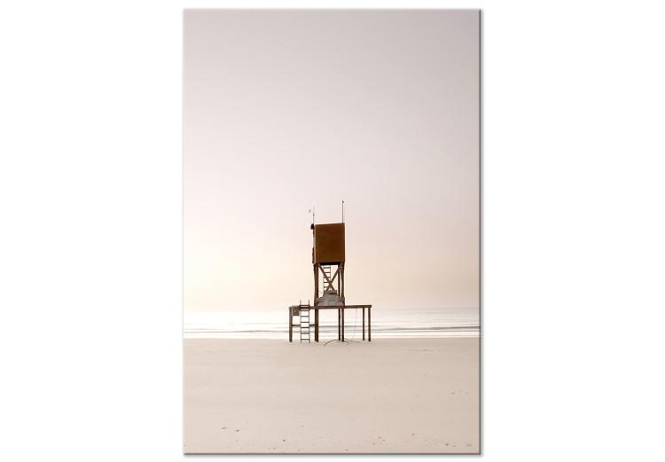 Obraz na płótnie Świt na plaży - nadmorski pejzaż na plaży z morzem w oddali