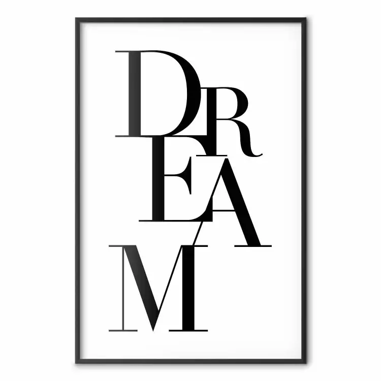 Black Dream - czarne napisy po angielsku na białym jednolitym tle
