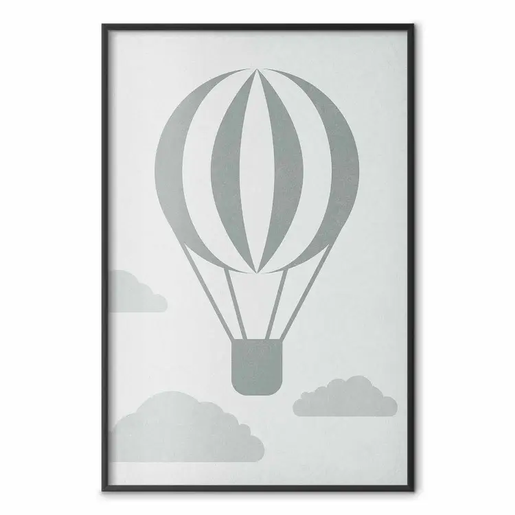 Podróż balonem - abstrakcyjny balon na tle krajobrazu nieba i chmur