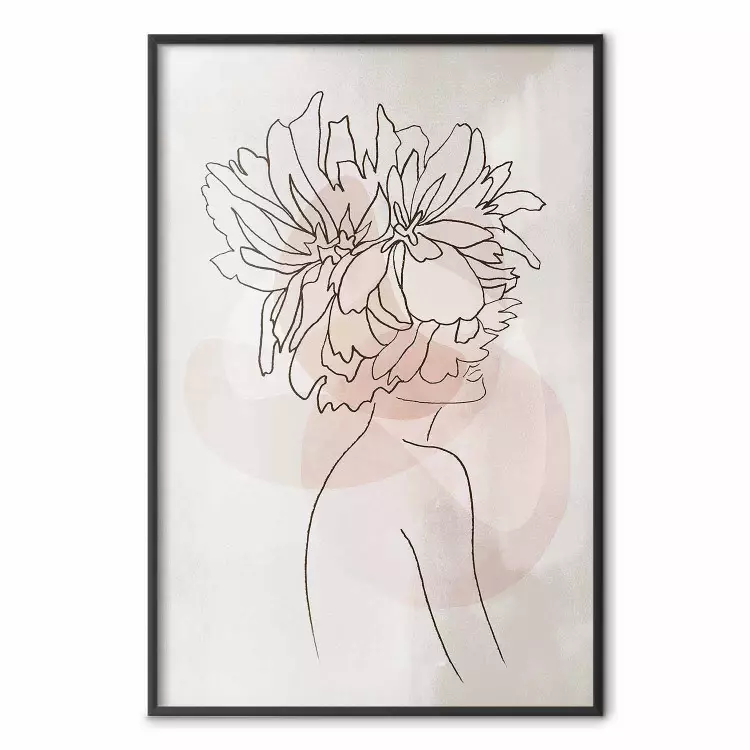 Kwiaty Zofii - abstrakcyjny line art kobiety z kwiatami na głowie