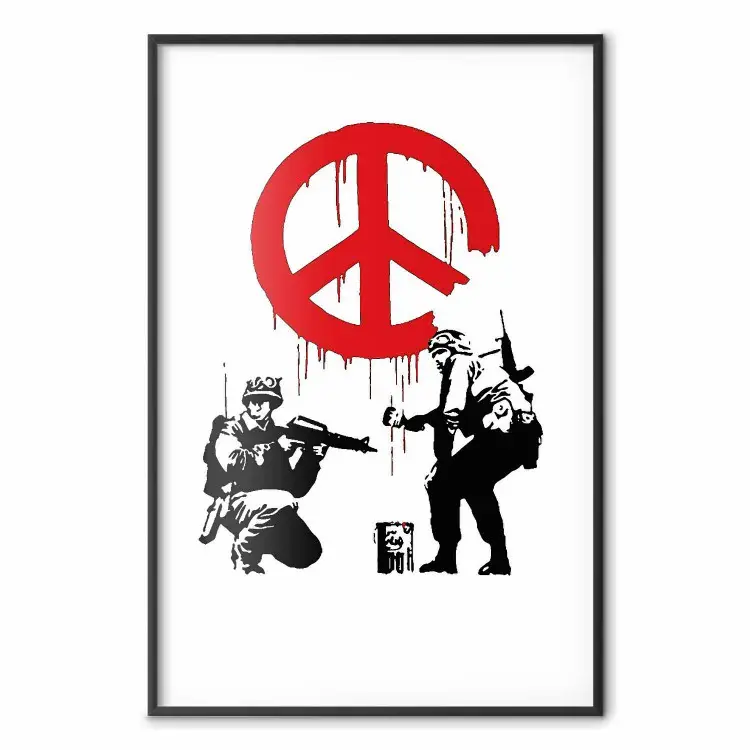 CND Soldiers - żołnierze malujący hipisowski symbol w stylu bansky