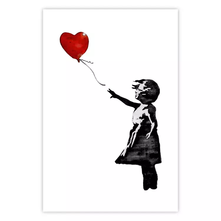 Banksy: Dziewczynka z balonem - odlatujący balon w kształcie serca