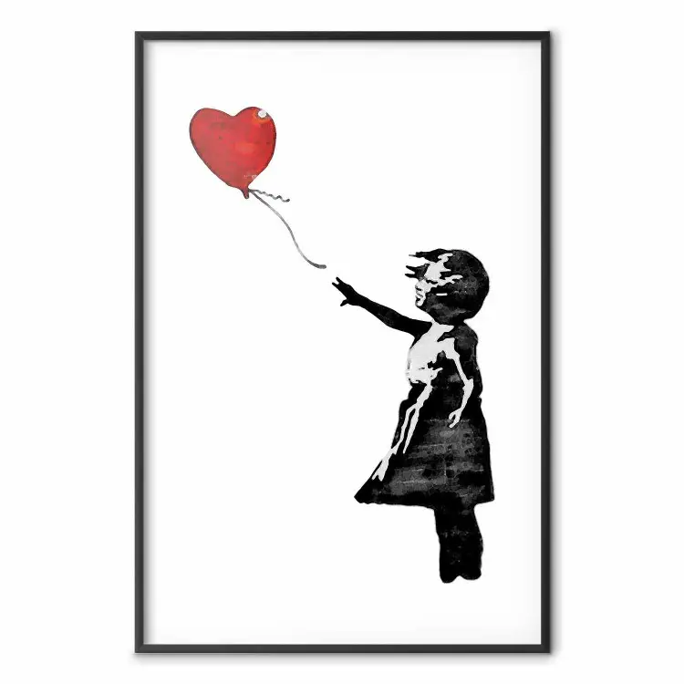 Banksy: Dziewczynka z balonem - odlatujący balon w kształcie serca