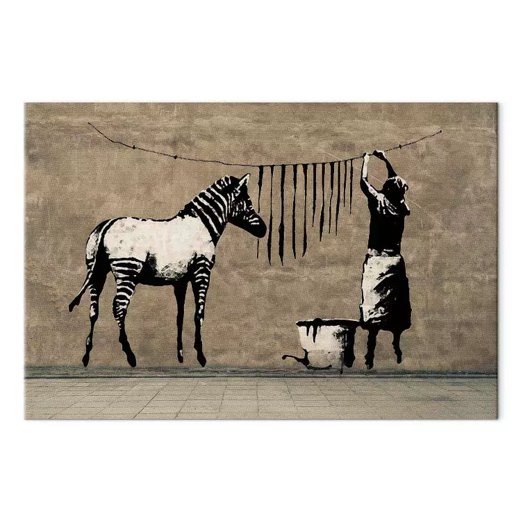 Banksy: Pranie zebry na betonie (1-częściowy) szeroki