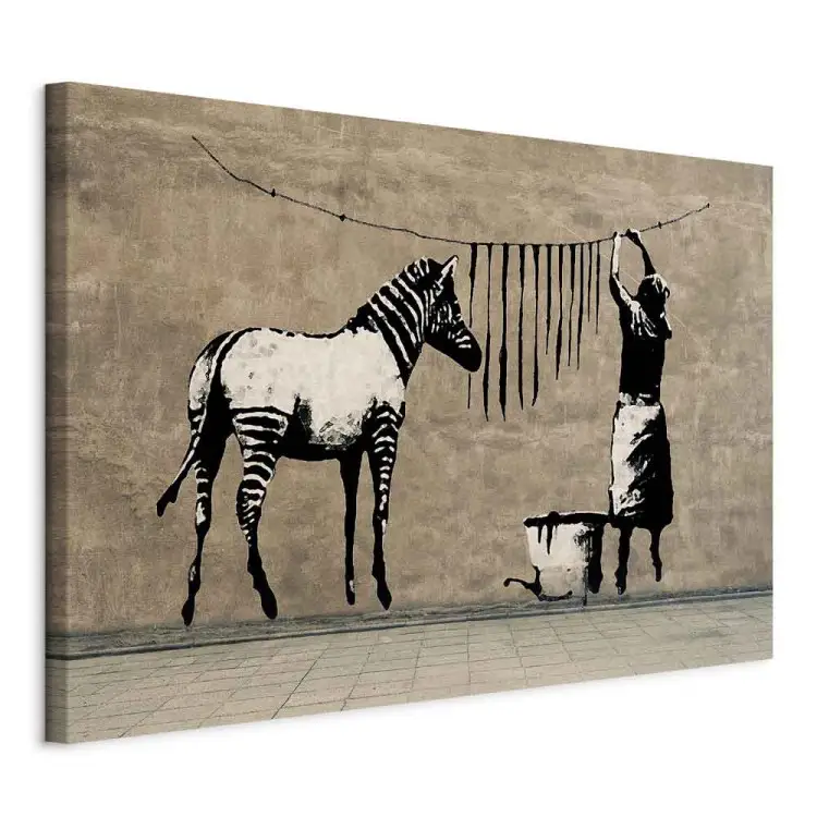 Banksy: Pranie zebry na betonie - szeroki