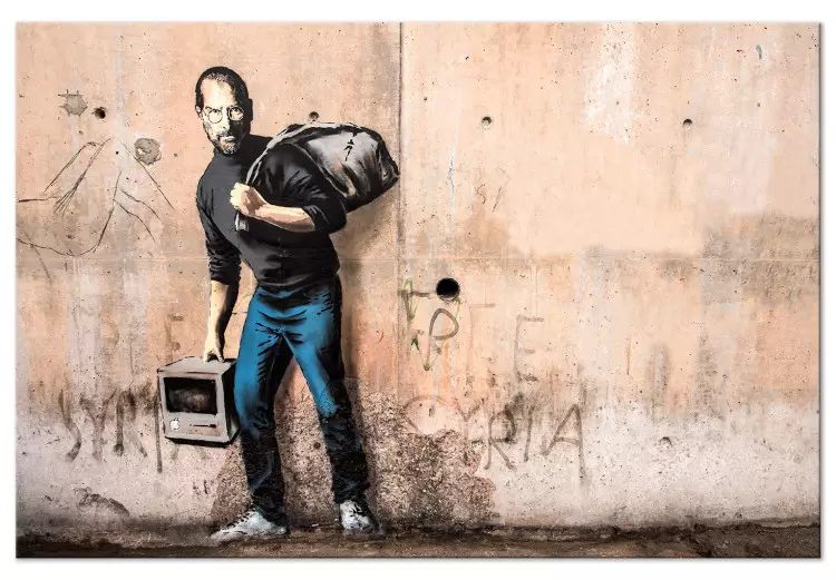 Steve (1-częściowy) szeroki - street art beton z postacią Steve Jobs