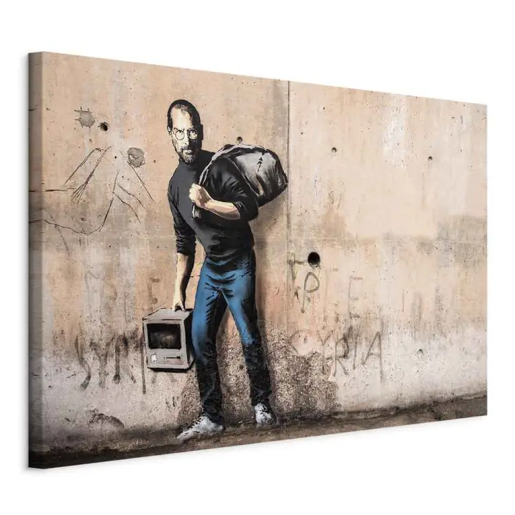 Steve szeroki - street art beton z postacią Steve Jobs