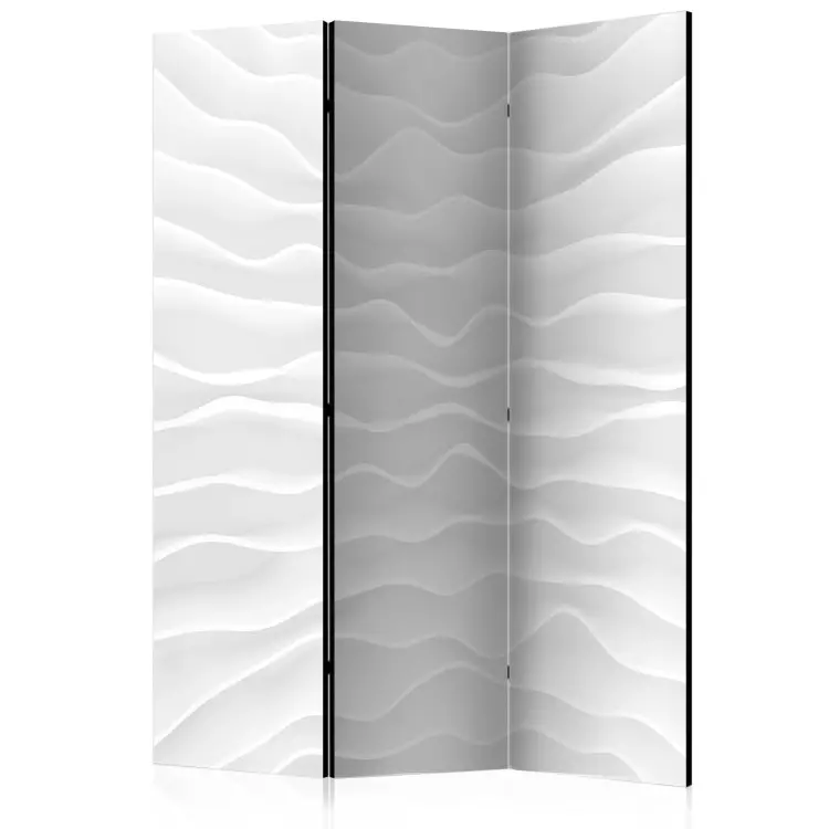 Origami wall (3-częściowy) - orientalna abstrakcja w białym kolorze