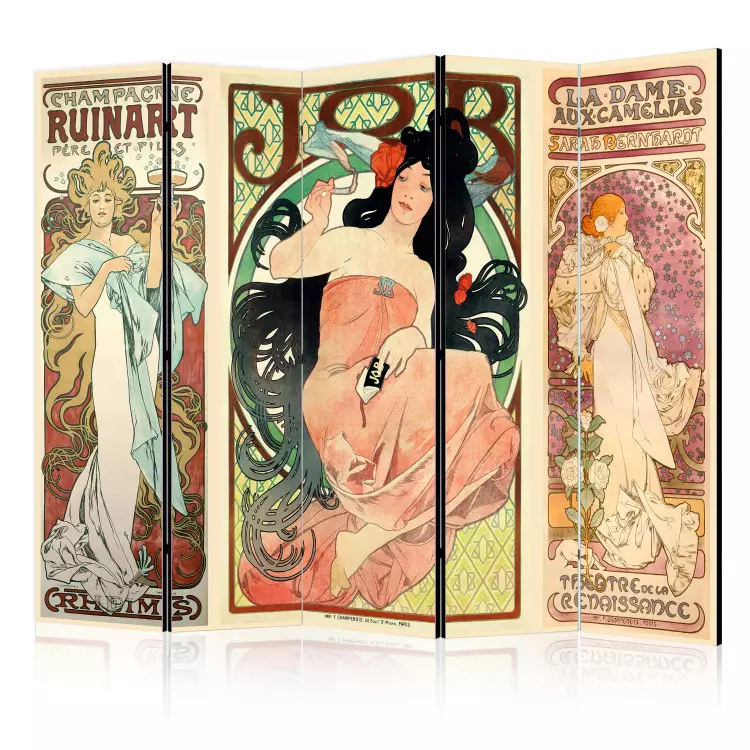 Alphonse Mucha: Kobiety II - kolorowy wzór z napisami
