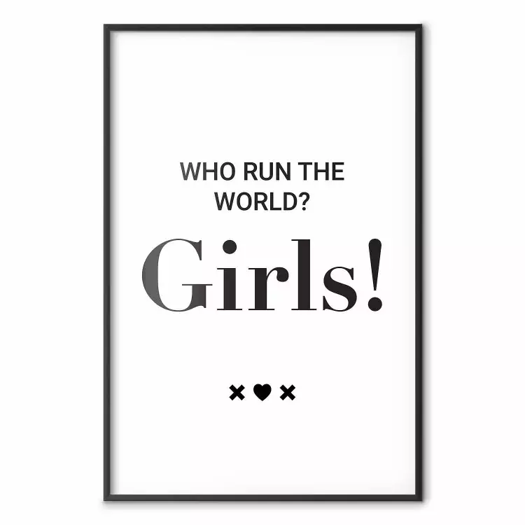 Who Run The World? Girls! - czarne napisy po angielsku w formie cytatu
