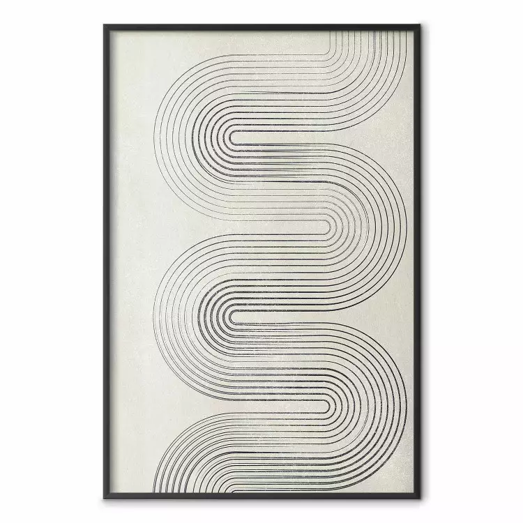Geometryczna fala - abstrakcyjne fale w formie linii na szarym tle