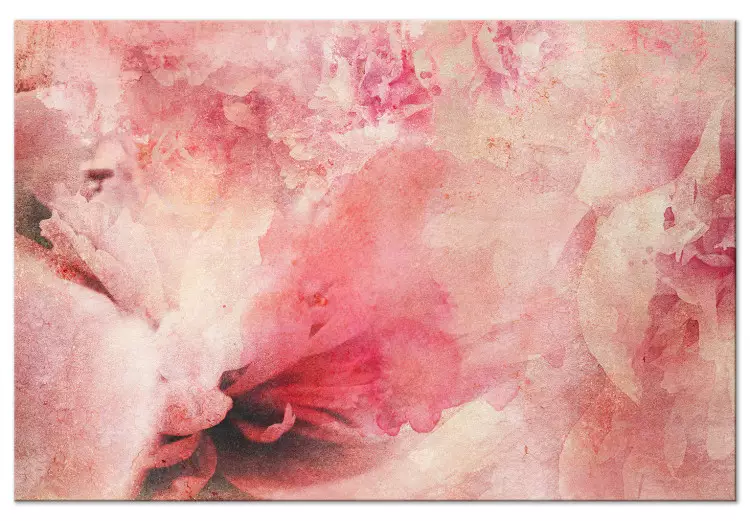 Różowy brzask - abstrakcja z rozmytym różem i fragmentami kwiatów