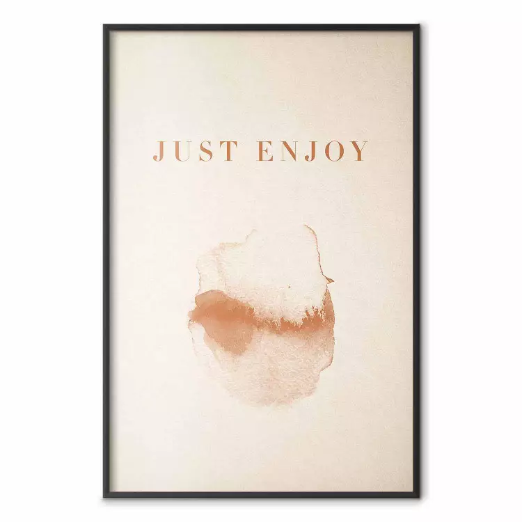 Just Enjoy - napisy po angielsku i akwarelowy wzór na beżowym tle