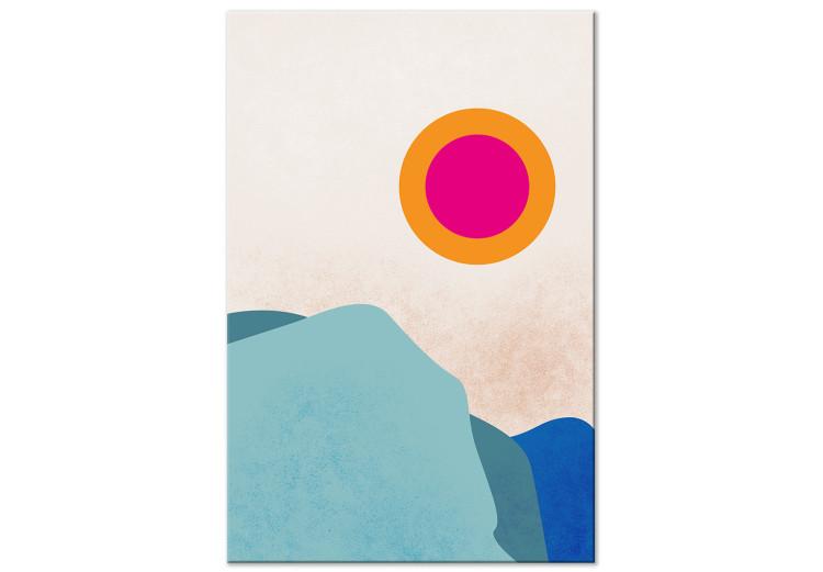 Obraz na płótnie Lodowy fiord- abstrakcyjny pejzaż skandynawski ze słońcem