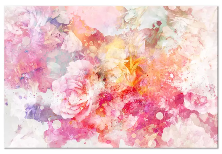 Eksplozja kwiatów (1-częściowy) szeroki - różowa abstrakcja kwiatów