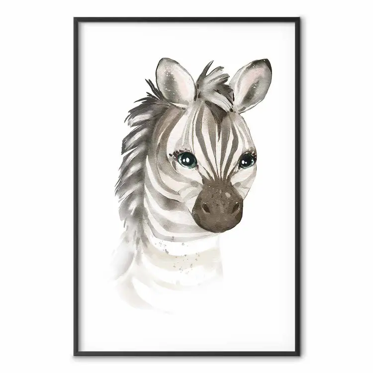 Mała zebra - kompozycja dla dzieci z portretem zwierzęcia w paski