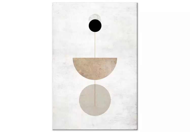 Szaro-czarne koła i półkole - abstrakcja z figurami geometrycznymi