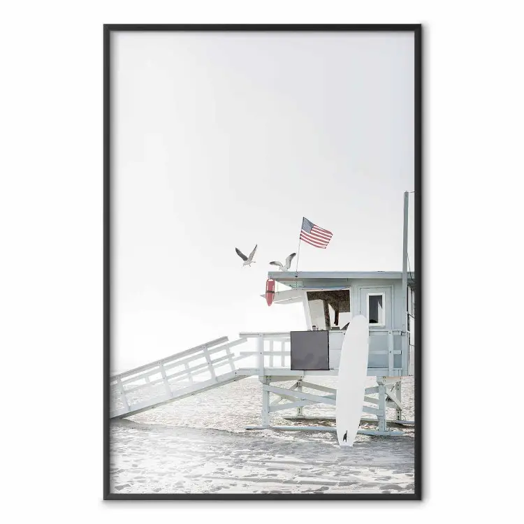Plaża Santa Monica - krajobraz amerykańskiego domku ratownika na plaży
