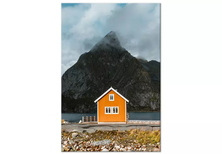 Północny brzeg (1-częściowy) pionowy - dom nad morzem i góry w tle