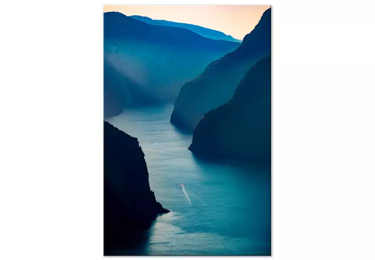 Aurlandsfjord (1-częściowy) pionowy - niebieski pejzaż pośród gór