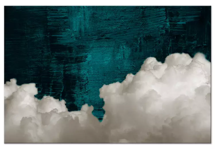 Szmaragdowa abstrakcja (1-częściowy) szeroki - chmury na zielonym tle