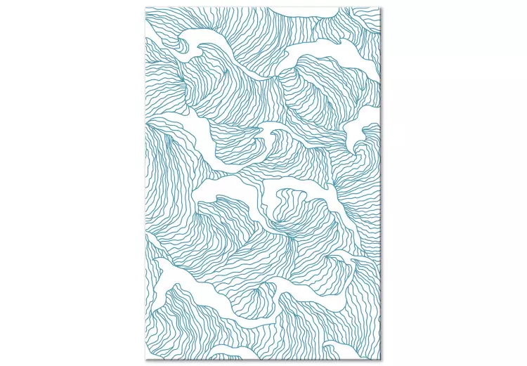 Morze Japońskie (1-częściowy) pionowy - abstrakcja w niebieskie fale