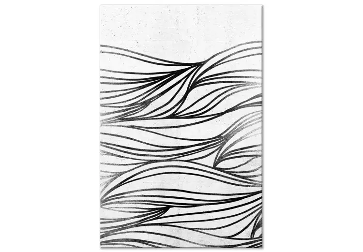Rysunki na wodzie (1-częściowy) pionowy - czarno-biała abstrakcja